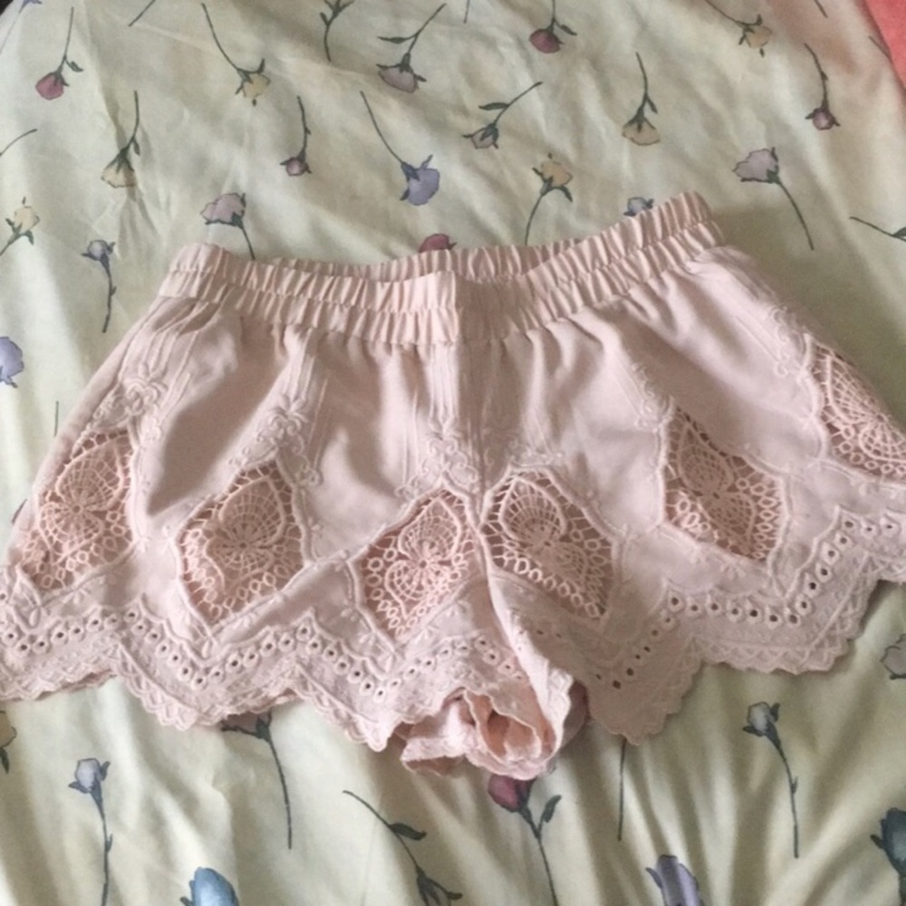 Pink flowy shorts
